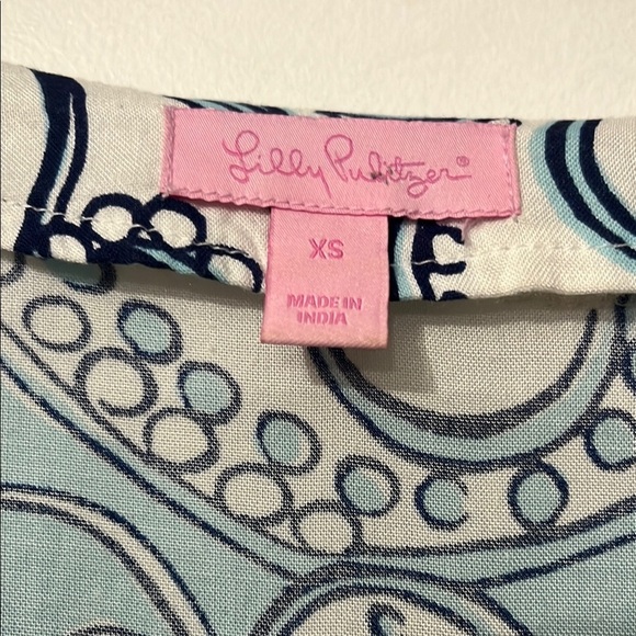 Lilly Pulitzer Blue and White Paisley Sheath Dress Size XS - Picture 2 of 9